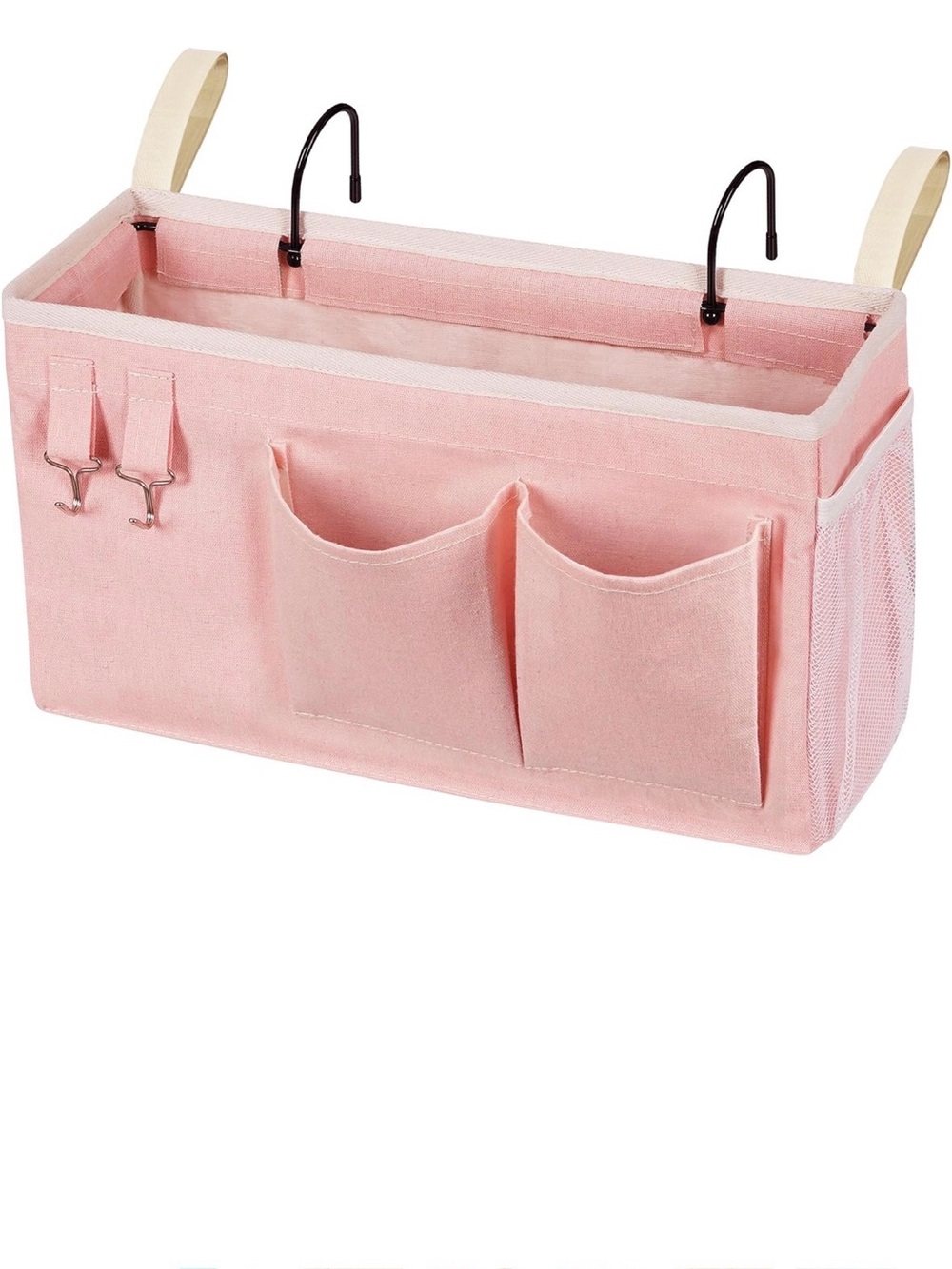 NWOT Pink Bedside Caddy, Bedside Storage Bag Hanging Organizer for Bunk Dorm Bed